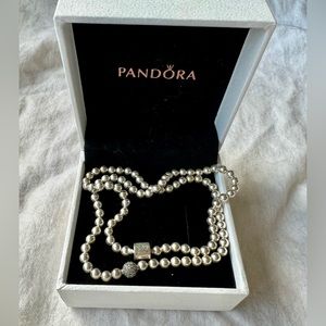 Pandora beads and pave necklace